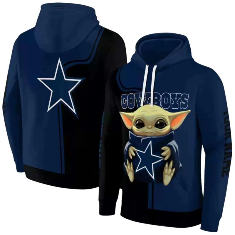 Custom Name Baby Yoda Dallas Cowboys All Over Print Hoodie 1.jpg