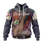 Custom Name Chicago Bears Mandalorian And Baby Yoda All Over Print Hoodie 1.jpg