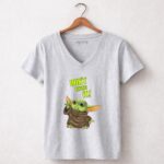 DONT TOUCH IT Baby Yoda Grogu Mandalorian 7 Womens V Neck.jpg