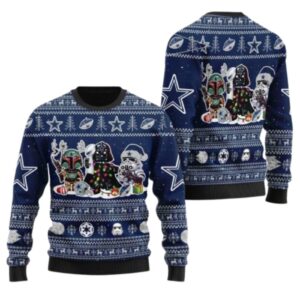 Dallas Cowboy Character Darth Vader Boba Fett and Stormtroopers Ugly Sweater 1.jpg