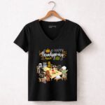 Darth Vader Boba Fett Yoda Grogu R2D2 and C 3PO Star Wars Happy Thanksgiving 5 Womens V Neck.jpg