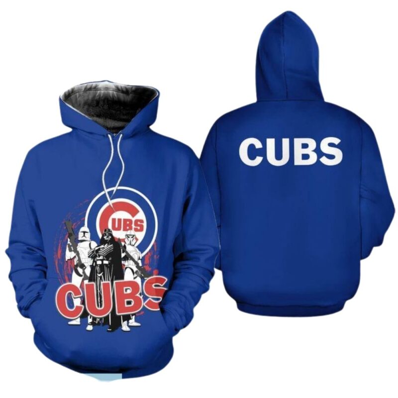 Darth Vader Boba Fett and Stormtroopers Star Wars With Chicago Cubs hoodie 1.jpg
