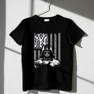 Darth Vader New York Yakees With Flag American For 4th Of July Shirt