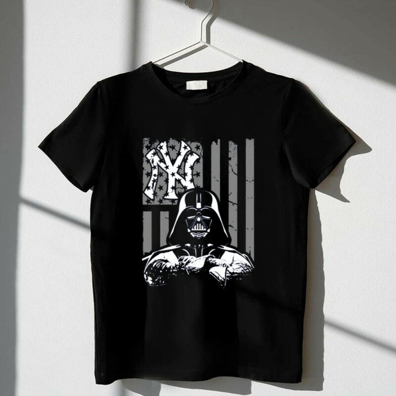 Darth Vader New York Yakees With Flag American 1 T Shirt