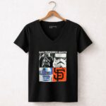 Darth Vader R2D2 and Stormtroopers San Francisco Giants 5 Womens V Neck.jpg