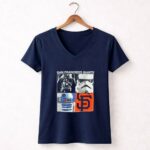 Darth Vader R2D2 and Stormtroopers San Francisco Giants 9 Womens V Neck.jpg