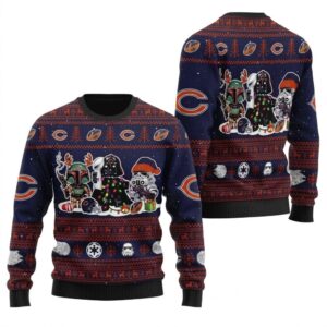 Darth Vader Stormtroopers and Boba Fett Christmas Chicago Bears Ugly Sweater 1.jpg