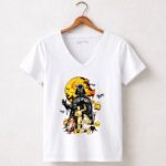 Death Star Pumpkin Darth Vader R2D2 C3PO Halloween 5 Womens V Neck 1.jpg