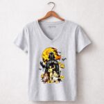 Death Star Pumpkin Darth Vader R2D2 C3PO Halloween 9 Womens V Neck 1.jpg