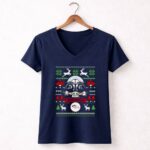 Denver Broncos Darth Vader Baby Yoda Star Wars Christmas 9 Womens V Neck.jpg