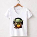 Disney Halloween Yoda Fall 5 Womens V Neck.jpg