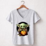 Disney Halloween Yoda Fall 7 Womens V Neck.jpg
