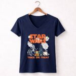 Disneyland Darth Vader Yoda R2D2 C 3PO Stormtroopers Skeleton Star Wars Halloween 9 Womens V Neck 1.jpg
