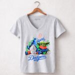 Dodgers-Gnomes-and-Baby-Yoda-with-Baseball-and-Shamrocks-9-Womens-V-Neck