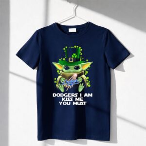 Dodgers I Am Kiss Me You Must Baby Yoda Shamrock St Patrick's Day Shirt