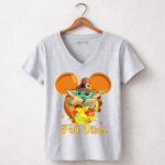 Fall Vibes Baby Yoda Mickey Ears Cornucopia 9 Womens V Neck.jpg