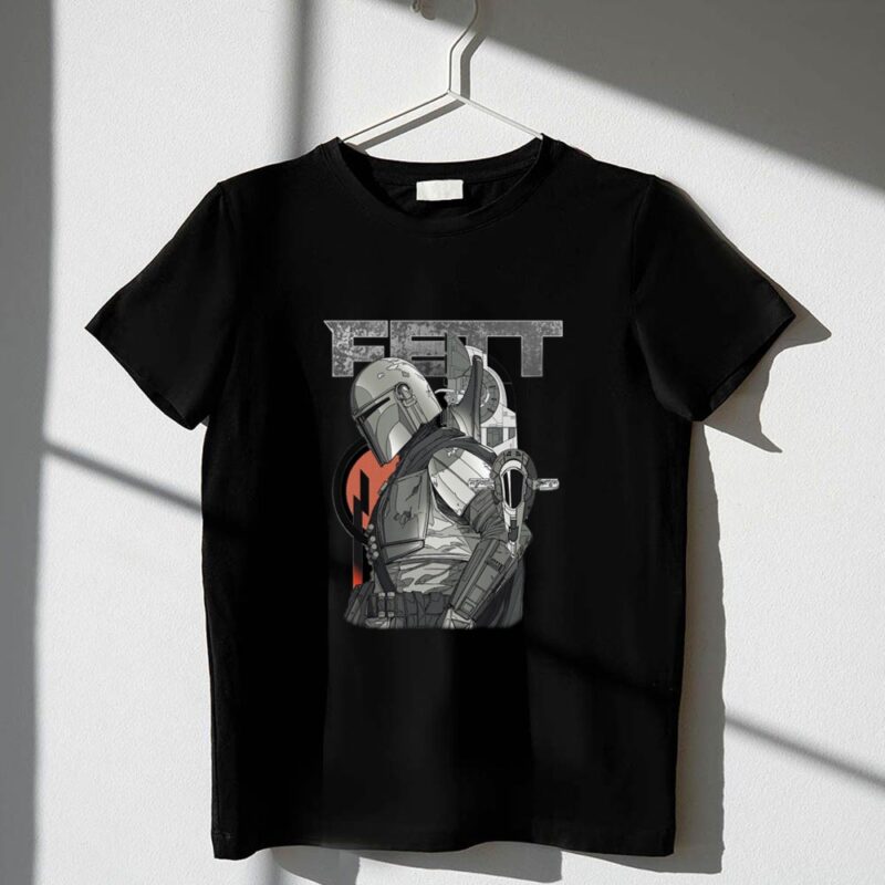 Fett Armor Star Wars Bounty Hunter Mandalorian Helmet And Ship 1 T Shirt.jpg