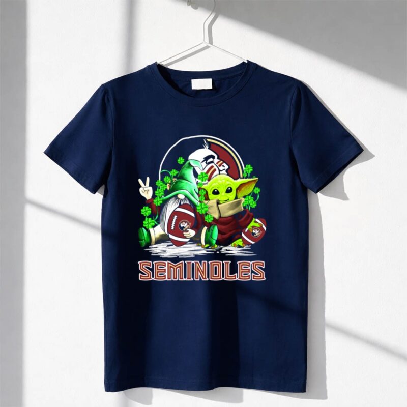 Florida State Seminoles Football Happy Patricks Day Cute Green Baby Yoda Gnome 1 T Shirt