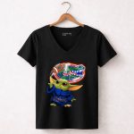 Gators Baby Yoda Holding Football Florida Gators 5 Womens V Neck.jpg