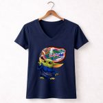 Gators Baby Yoda Holding Football Florida Gators 9 Womens V Neck.jpg