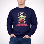 Georgia Bulldogs Baby Yoda Holding Football 3 Sweatshirt.jpg