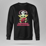 Georgia Bulldogs Baby Yoda Holding Football 8 Sweatshirt.jpg