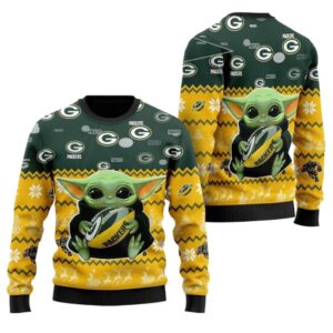 Green Bay Packers Baby Yoda American Football Fans Ugly Sweater 1.jpg
