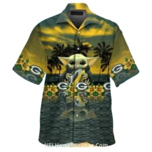 Green Bay Packers Baby Yoda Floral Hawaiian Shirt 1.jpg