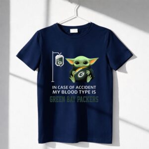 Green Bay Packers Baby Yoda In Case Of Accident My Blood Type Is Shirt