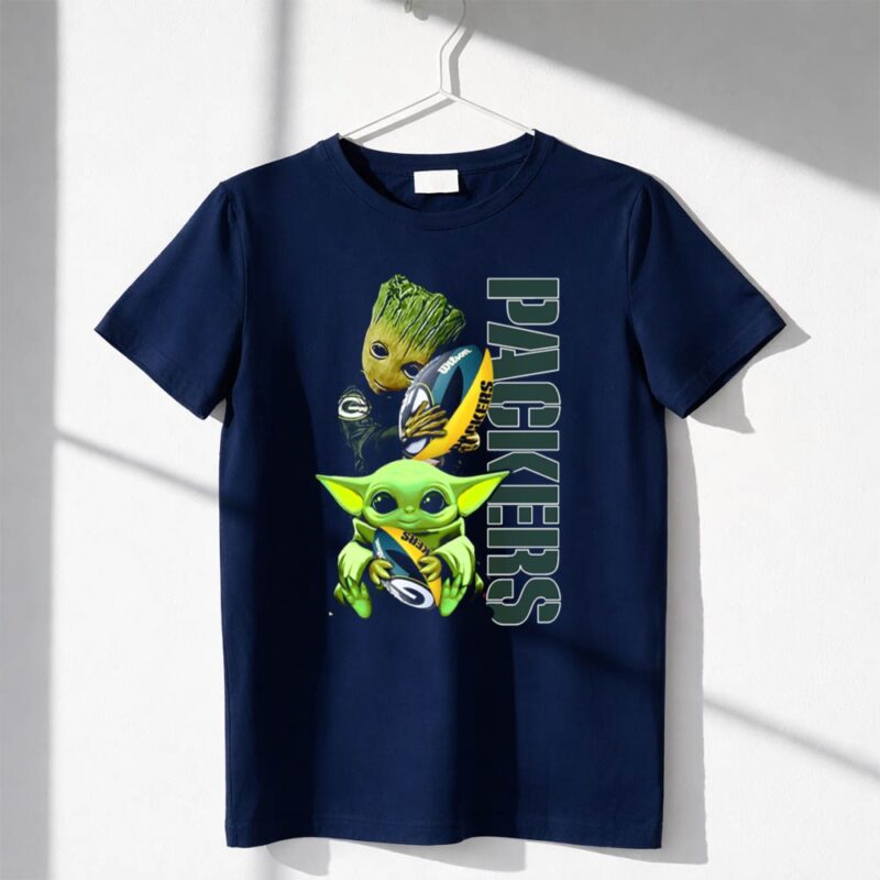 Green Bay Packers Groot Baby Yoda Football Fan 1 T Shirt