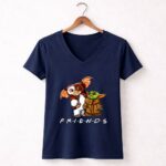 Gremlins Baby Yoda Friends Mandalorian Crossover 9 Womens V Neck.jpg