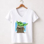 Grogu Cute Creature from Star Wars The Mandalorian 5 Womens V Neck.jpg