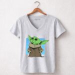 Grogu Cute Creature from Star Wars The Mandalorian 7 Womens V Neck.jpg