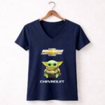 Grogu Holds Chevrolet Logo with Star Wars 5 Womens V Neck.jpg