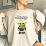 Grogu Hug Jeep Green Baby Yoda Holding 3 Sweatshirt.jpg