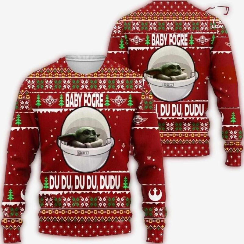 Grogu Star Wars Baby Fogre Du Du Du Christmas Ugly Sweater Party 1.jpg