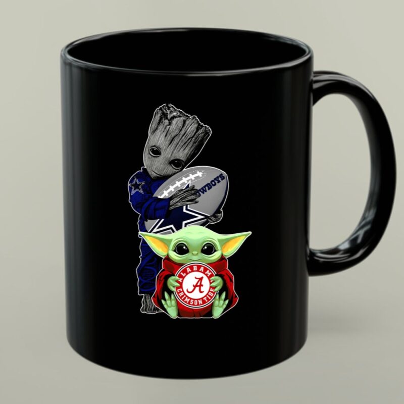 Groot And Baby Yoda Cowboys Alabama Crimson Tide 1 mug.jpg