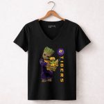 Groot And Baby Yoda Lsu Tigers Fan Gear 5 Womens V Neck.jpg