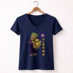 Groot And Baby Yoda Lsu Tigers Fan Gear 9 Womens V Neck.jpg