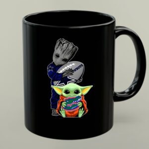 Groot Holding Cowboys Football With Baby Yoda Wearing Gators Hoodie 1 mug.jpg