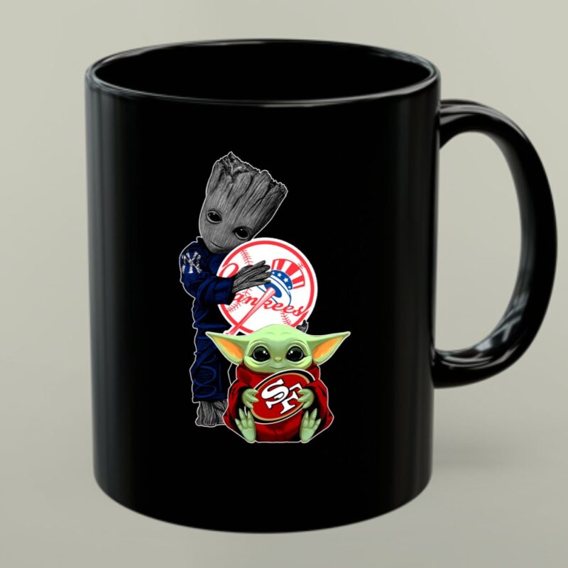 Groot Yankees Star Wars Baby Yoda 49ers 1 mug.jpg