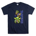 Grzd Baltimore Ravens Baby Yoda and Groot Ravens Football 9 T Shirt.jpg