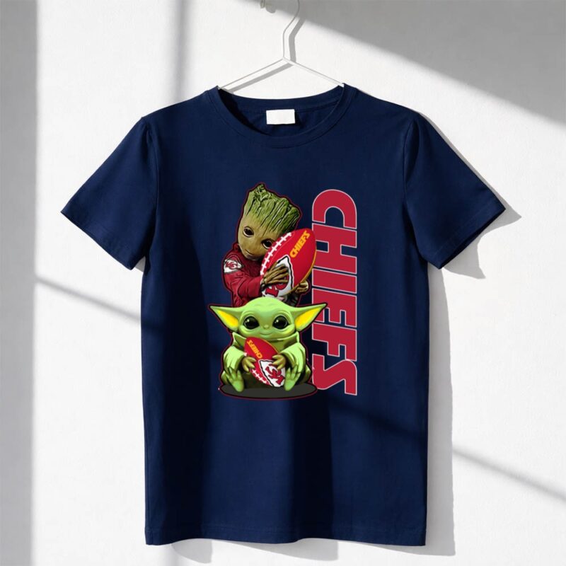 Grzd Chiefs Kansas City Groot and Baby Yoda Football 1 T Shirt