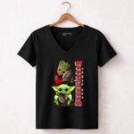 Grzd Tampa Bay Buccaneers Groot Baby Yoda Football 5 Womens V Neck.jpg