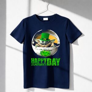 Happy St Patrick's Day Baby Yoda Shamrock Hat Heart Shirt