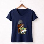 HD Groot Baby Yoda Denver Broncos Collaboration 9 Womens V Neck.jpg