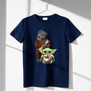 Mashup Motor Hd Groot With Kansas City Chiefs Baby Yoda Shirt