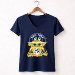 Halloween-Pumpkin-Baby-Yoda-Holding-New-York-Yankees-Baseball-9-Womens-V-Neck