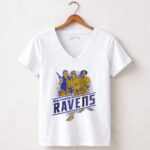 Han Solo Luke Skywalker and Leia Organa Baltimore Ravens 5 Womens V Neck.jpg