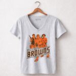 Han Solo Luke Skywalker and Leia Organa With Cleveland Browns 9 Womens V Neck.jpg